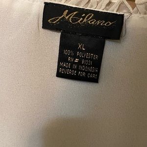 Milano all white button Dow blouse